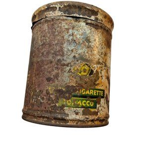 Velvet Pipe Cigarette Tobacco Canister Americas Smoothest Smoke Rusty Distressed